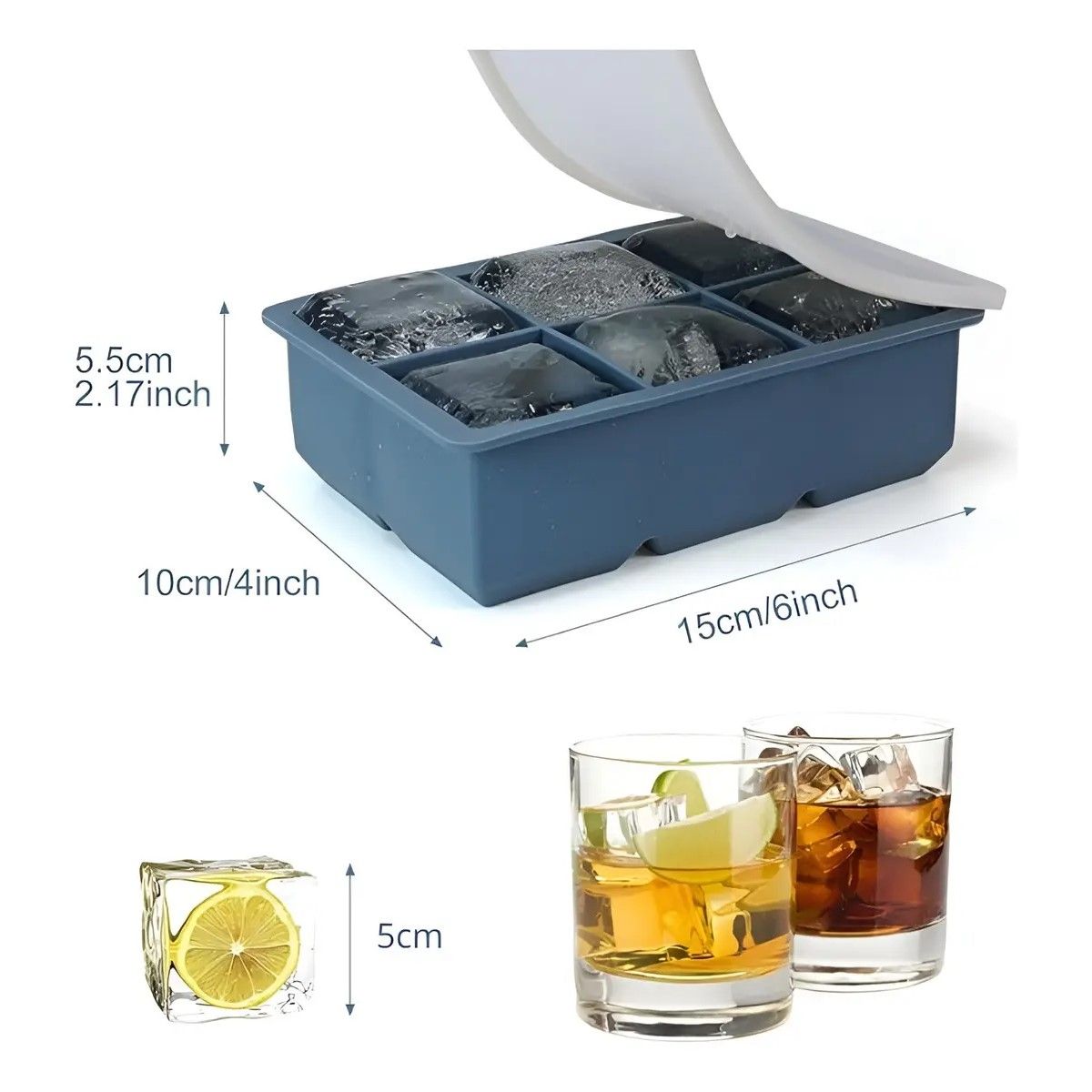 GENERICO - Pack X4 Cubetas De Hielo Cubetera Hielo Cubetas Ctapa 6cav Color cubeta hielo silicona BELUG
