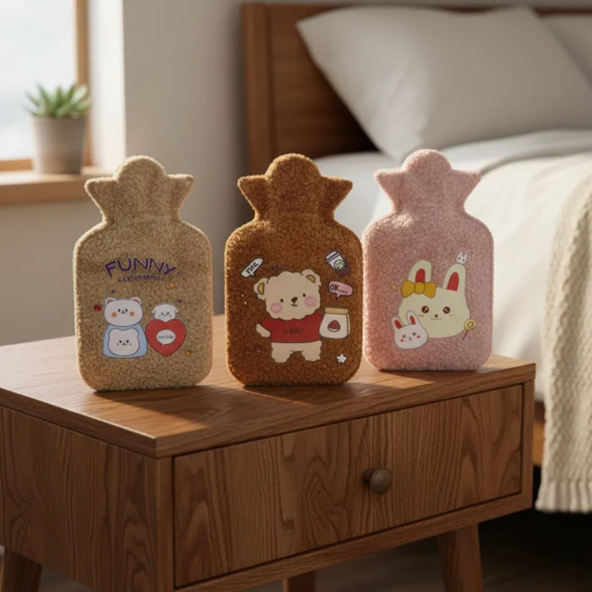 GENERICO - Set X4 Guatero Bolsa De Agua Caliente Funda Peluche