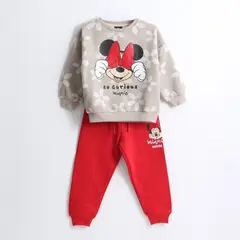 DISNEY - Conjunto Buzo Niña So Curious Minnie Beige