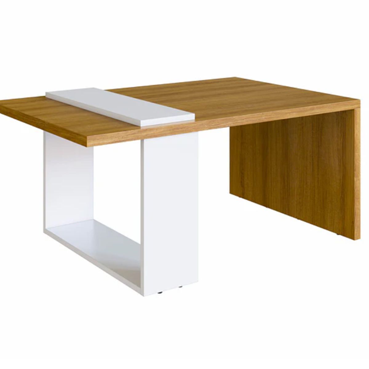 BE DESIGN - Mesa de Centro Nórdica Boho Miel Blanco