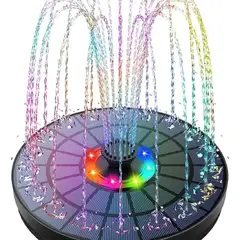 IRM - Fuente Agua Solar Flotante 4 Boquillas Piscina Acuario Estanque Oxigenador Bomba Exterior FIGOIMPORT