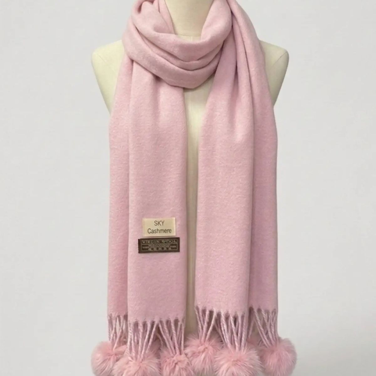 GENERICO - Bufanda Chalón Premium Con Pompones Tacto Cashmere01