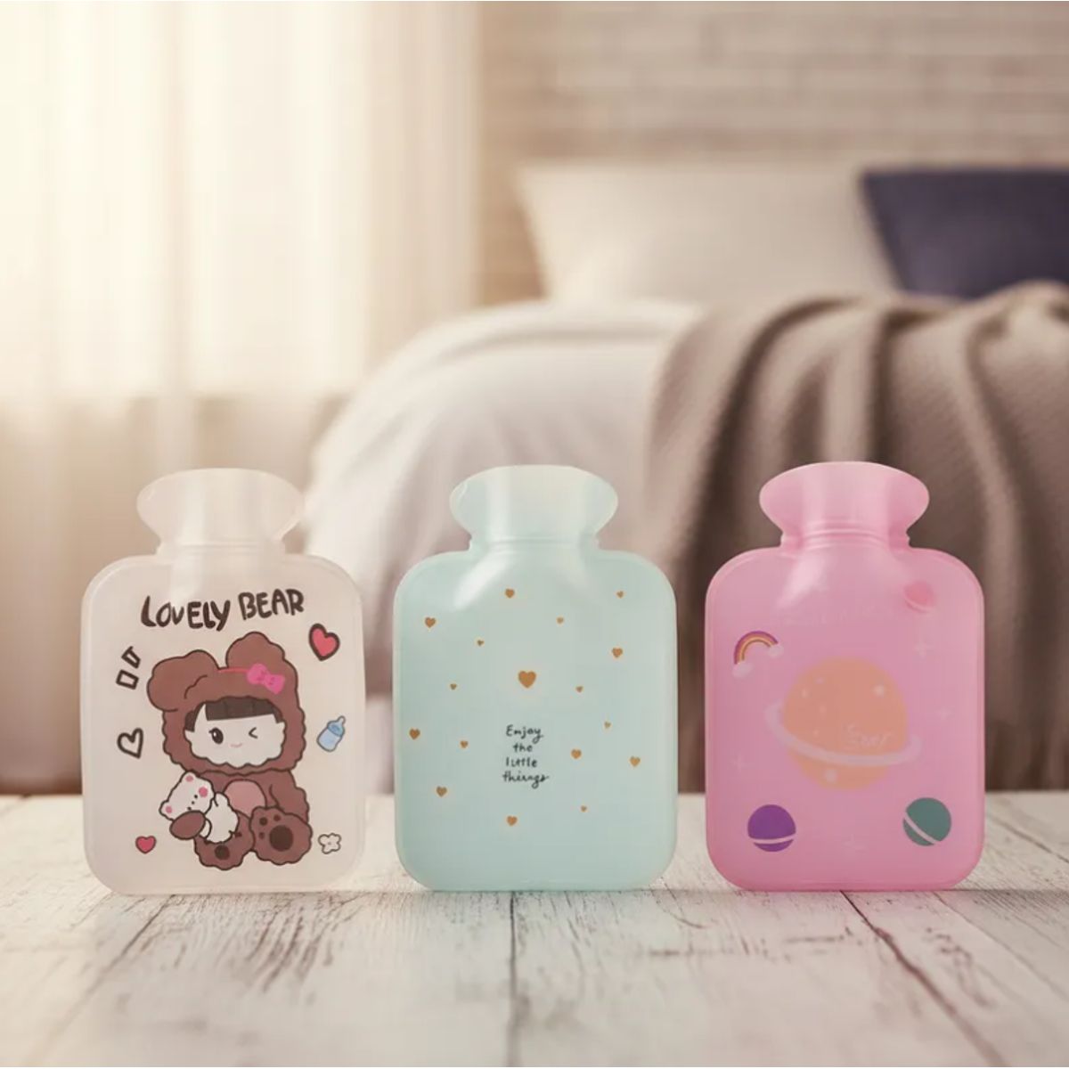 GENERICO - Pack x6 Guatero De Mano Kawaii 600ml Diseños