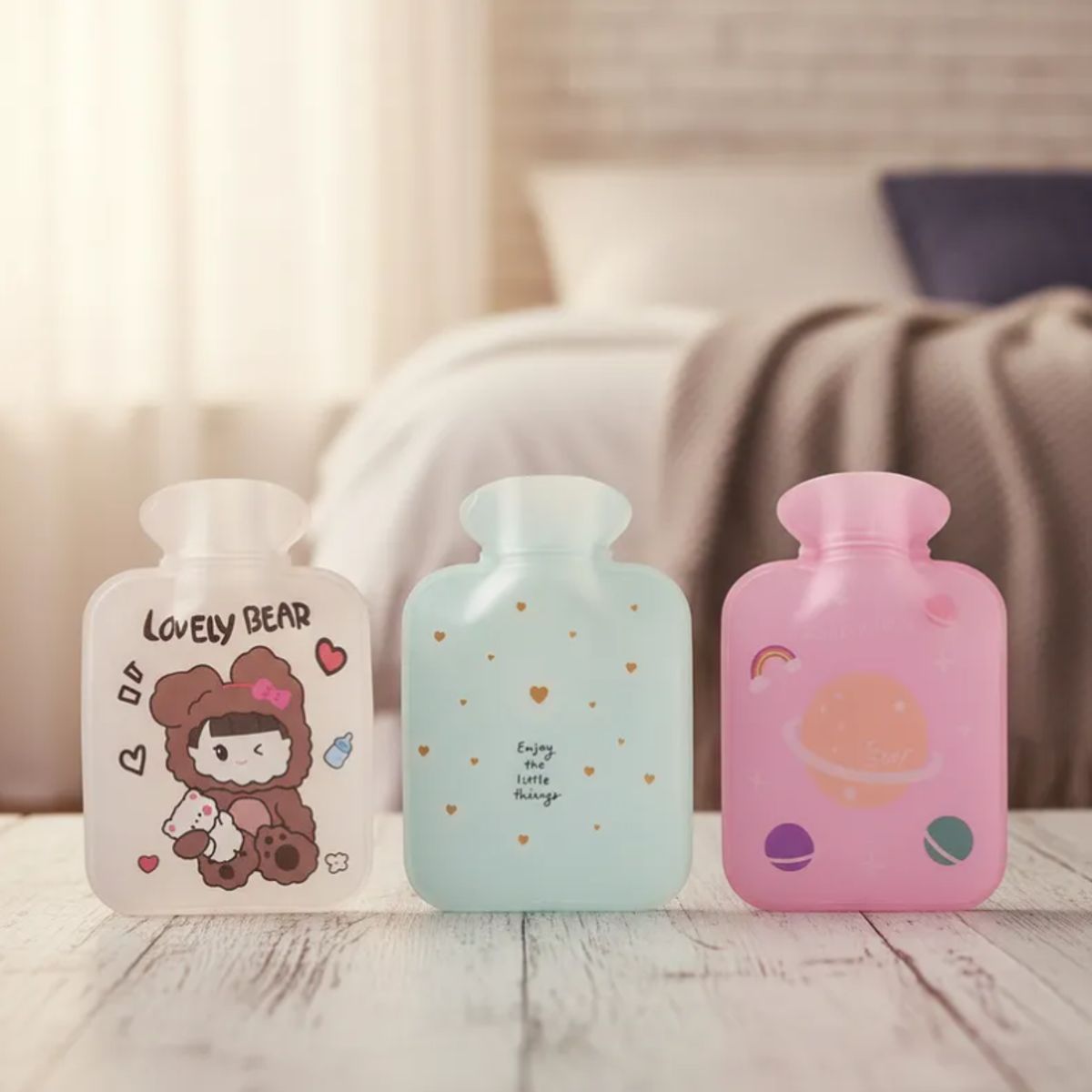 GENERICO - Pack x6 Guatero De Mano Kawaii 600ml Diseños