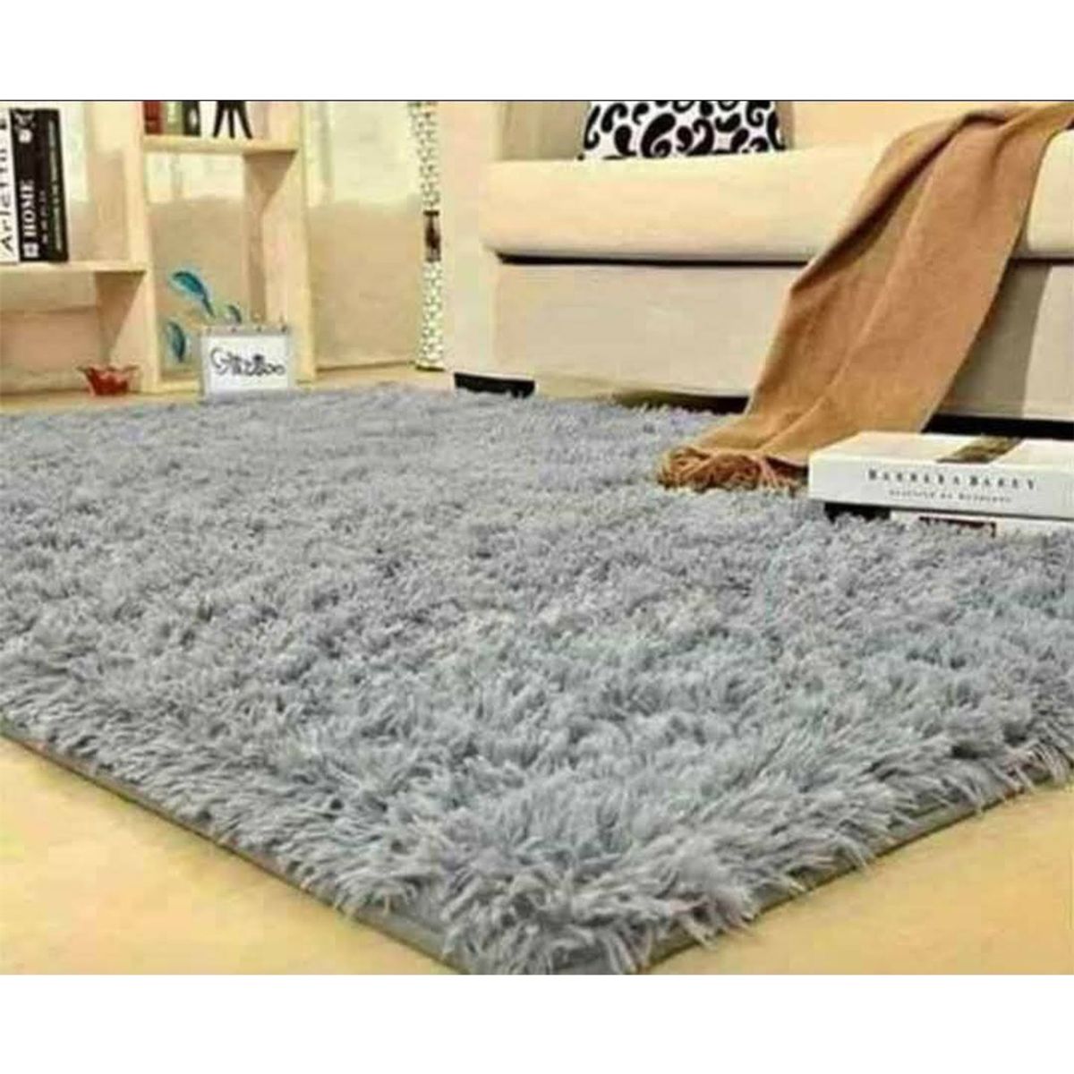 GENERICO - Alfombra Peluda Tipo Shaggy 180 x200 Color Gris