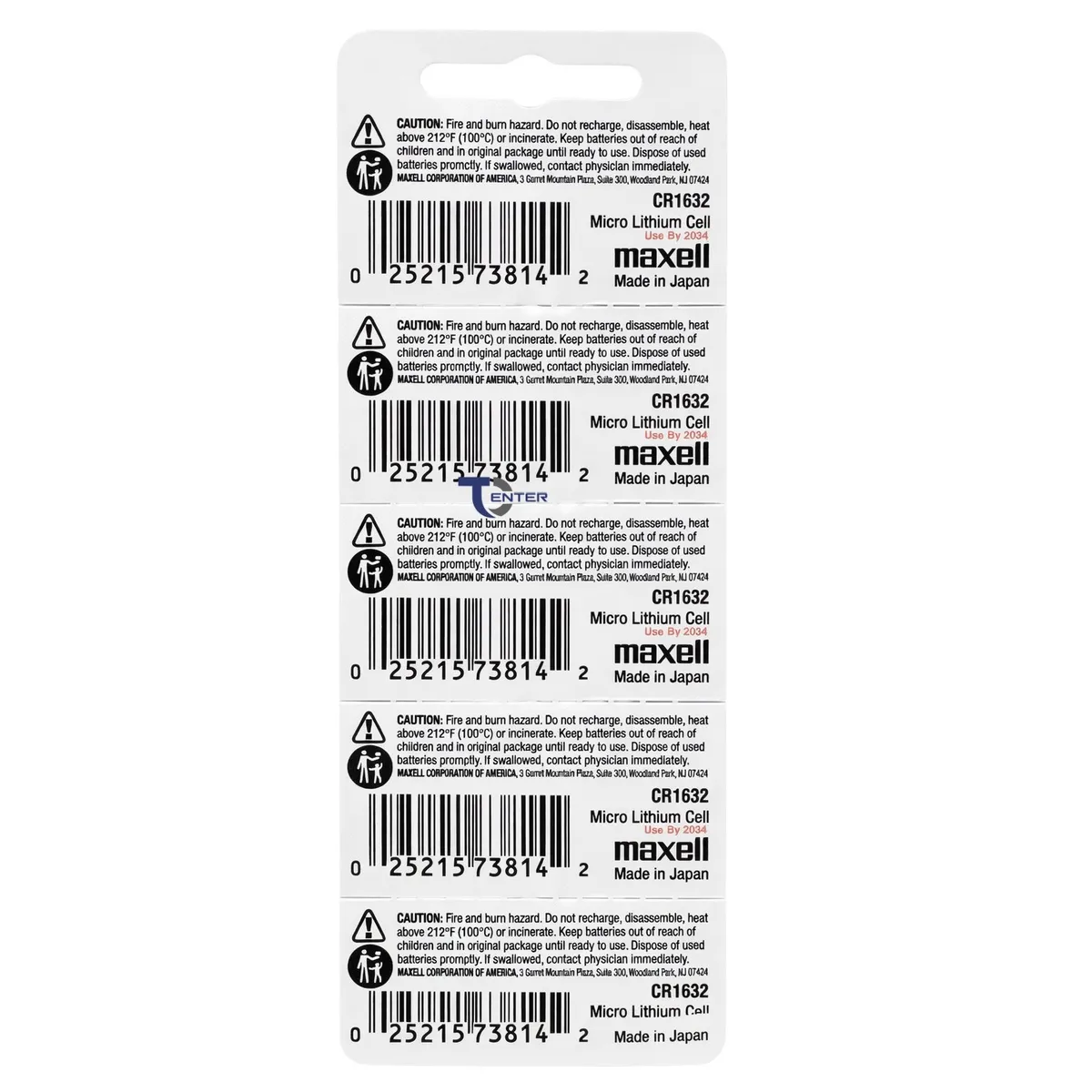 MAXELL - Pack 5 Pilas CR1632 3v Maxell Tipo Botón Holograma