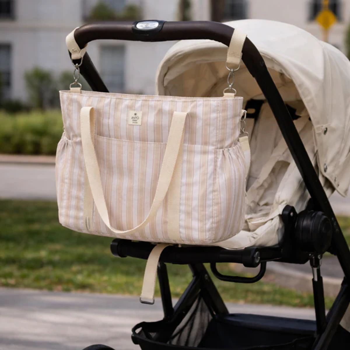 ANTU BABY - Bolso de Maternidad - Rayas Beige - Antü Baby