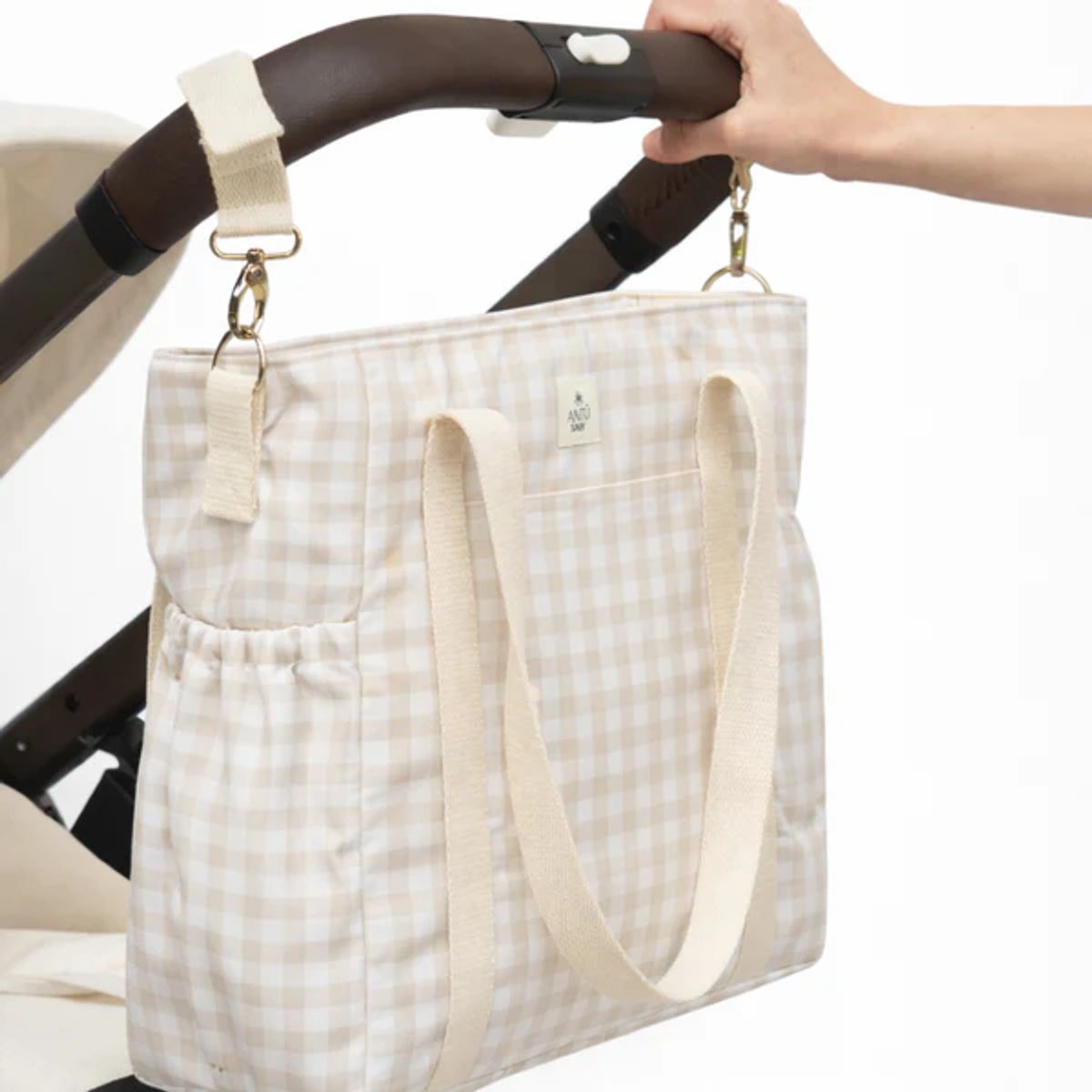 ANTU BABY - Bolso de Maternidad - Vichy Beige - Antü Baby