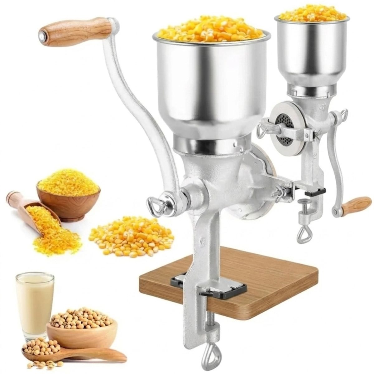 IRM - Molino Pack2 Manual Metalico Choclo Maiz Granos Tolva Alta Resistencia Molienda Tradicion FIGOIMPORT