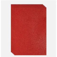 GENERICO - Goma Eva Glitter Roja Brillo 60x40 Cm Pack 10