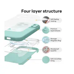 GENERICO - Carcasa Funda Para iPhone 17 Pro Silicona Turquesa