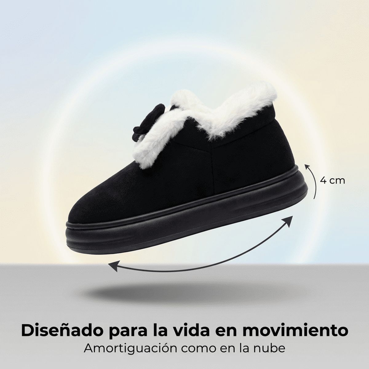BOVINITA - Pantufla Mujer Chiporro Botin Plataforma Gamuza Liviana