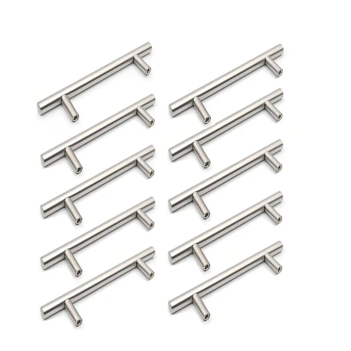 GENERICO - Pack 10 Tiradores Acero Inoxidable 20cm Cocina Muebles Agujeros 12.8cm BELUG