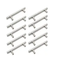 GENERICO - Pack 10 Tiradores Acero Inoxidable 20cm Cocina Muebles Agujeros 12.8cm BELUG