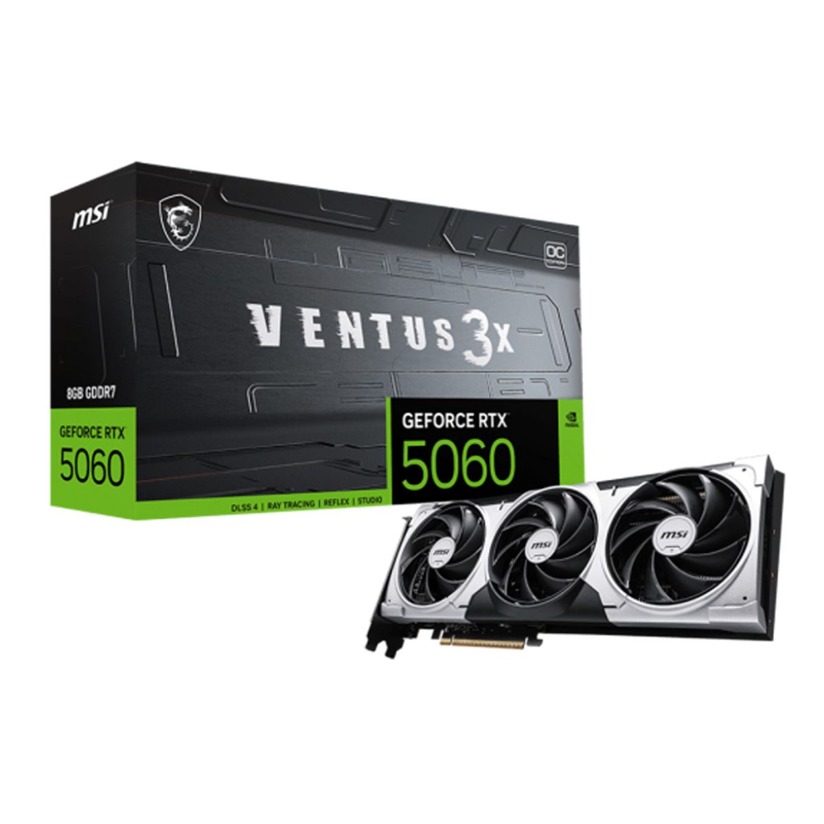 MSI - TARJETA DE VIDEO NVIDIA GEFORCE RTX 5060 MSI VENTUS 3X OC 8GB