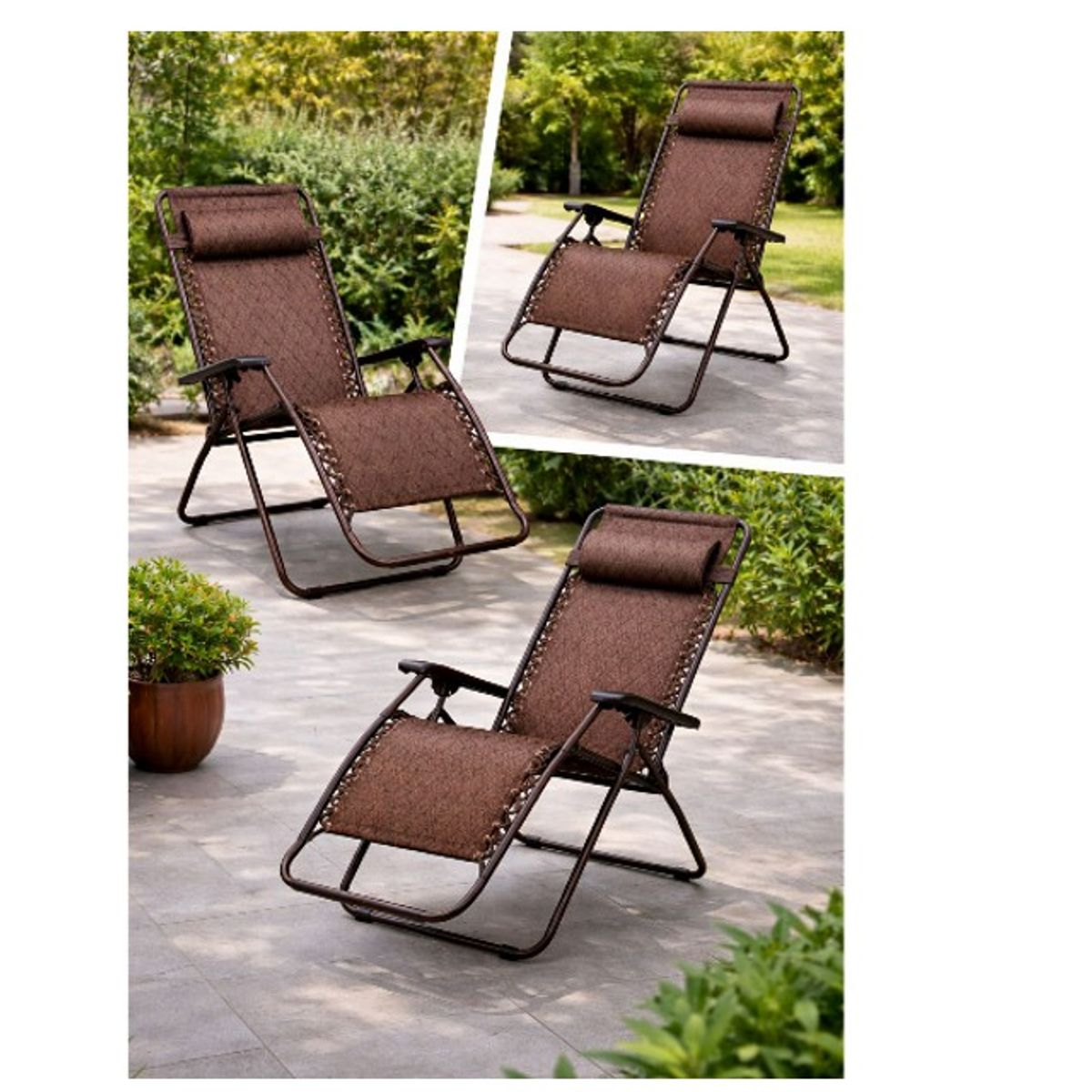 Set 2 Sillas Reposera Plegable Silla Jardin, marca OEM - Foto 2