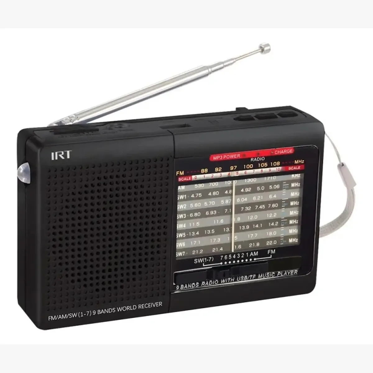 IRT - Radio Portatil Irt Am/fm/sw/usb/msd 9 Bandas