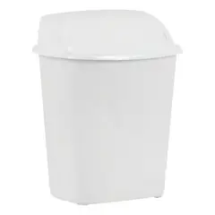 GENERICO - Basurero Papelero Plástico Baño 15 Litros Tapa Blanco BELUG