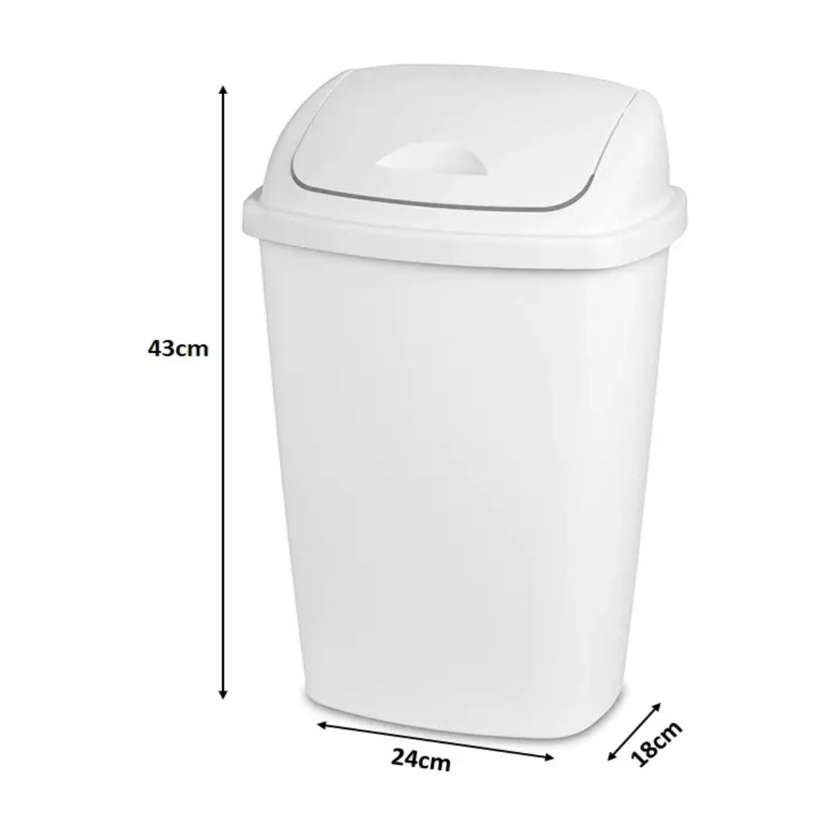 GENERICO - Basurero Papelero Plástico Baño 15 Litros Tapa Blanco  BELUG