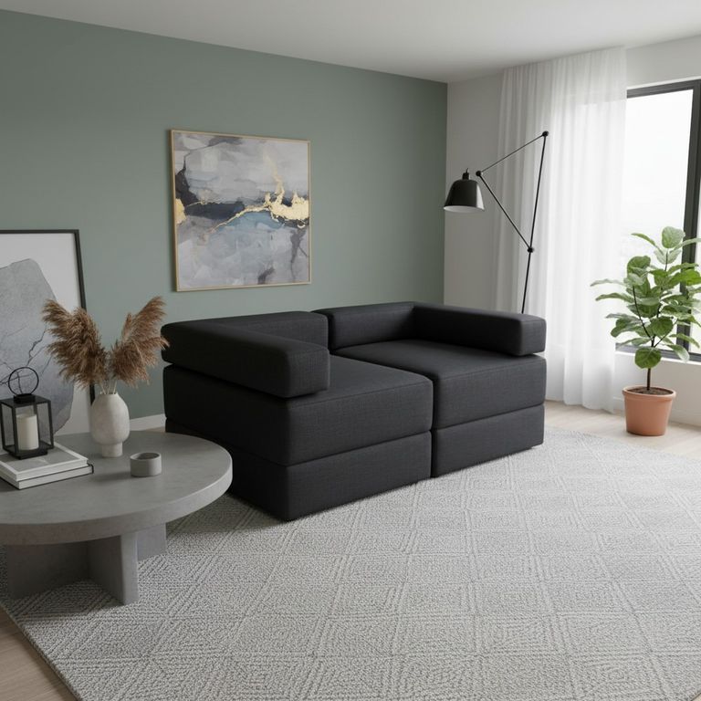 SOFA CAMA ARKOS EN LINO Negro