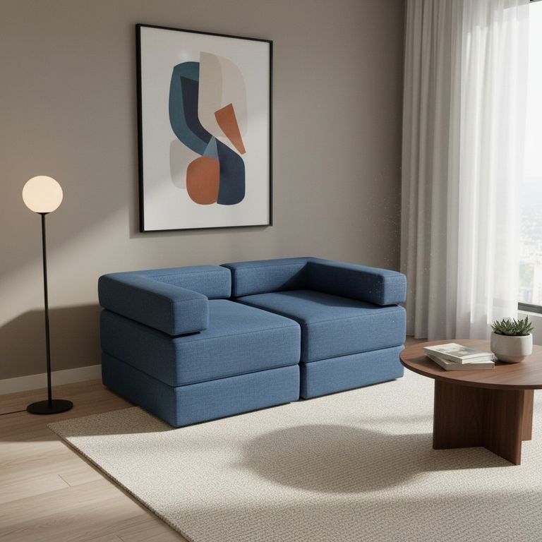 SOFA CAMA ARKOS EN LINO Azul marino
