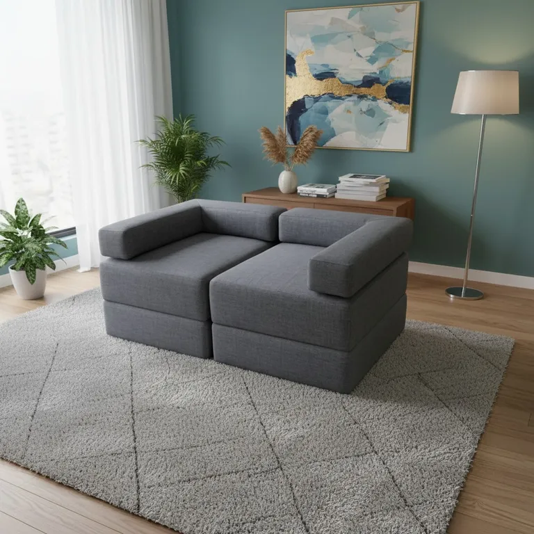 SOFA CAMA ARKOS EN LINO Gris oscuro