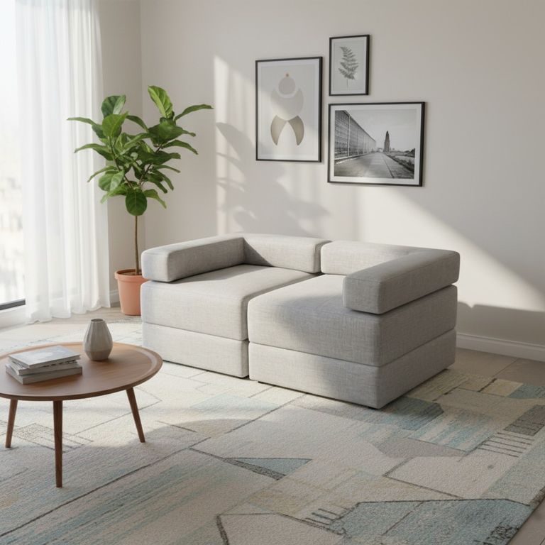 SOFA CAMA ARKOS EN LINO Gris claro