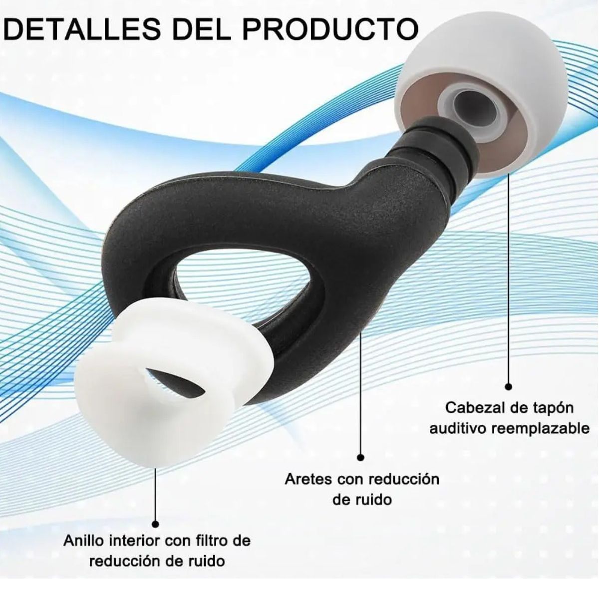 GENERICO - Tapones Antiruido Para Oídos 3 Tamaños Cómodos