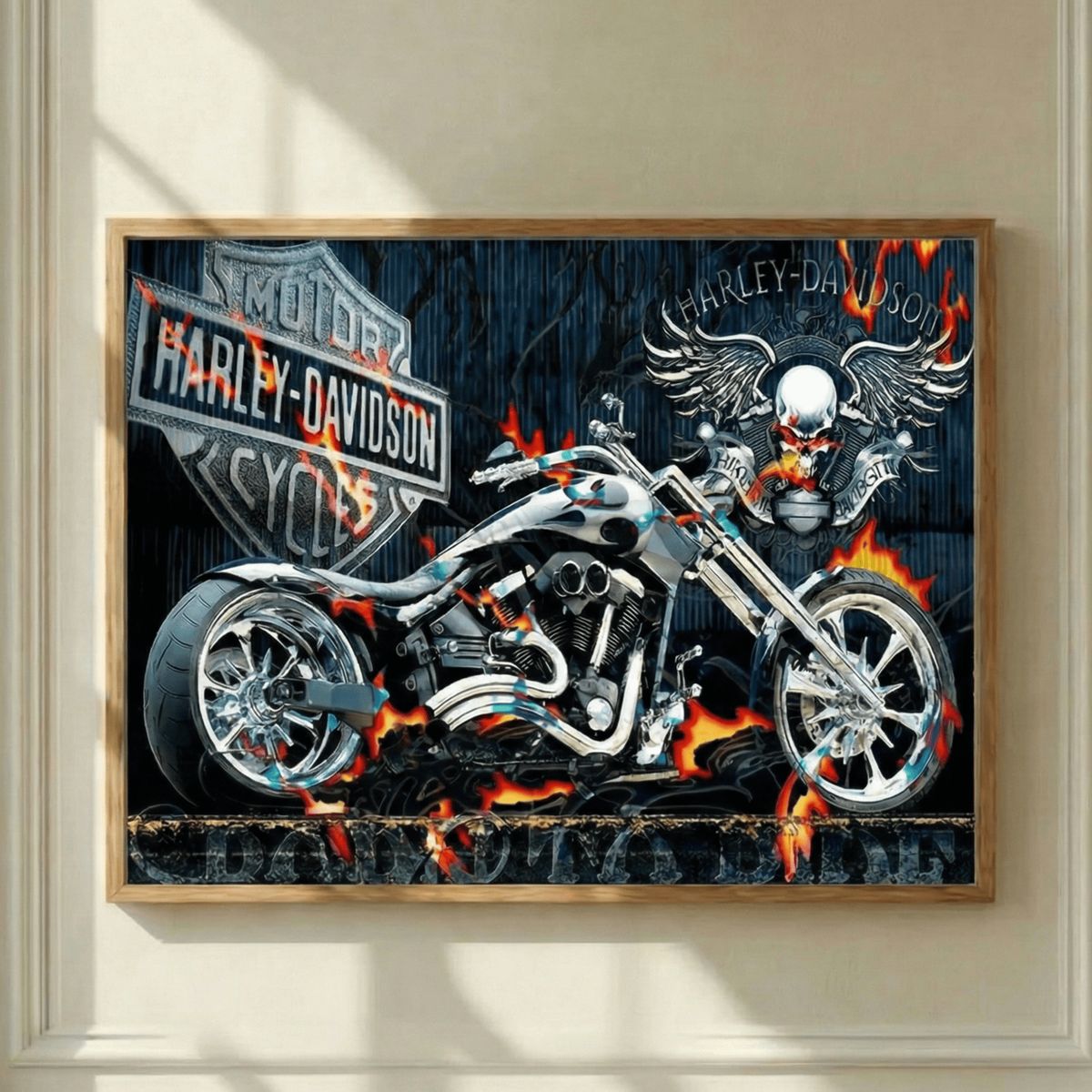 GENERICO - Pintura Por Números 40x50 Moto Harley