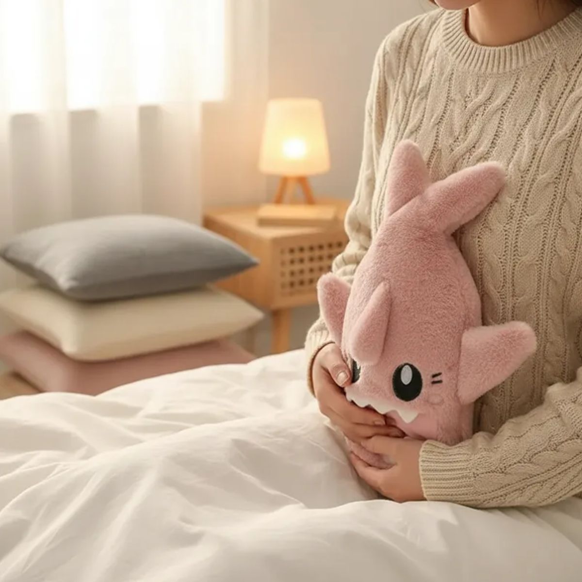GENERICO - Guatero De Peluche Forrado Tiburón Infantil Kawaii 1000ml