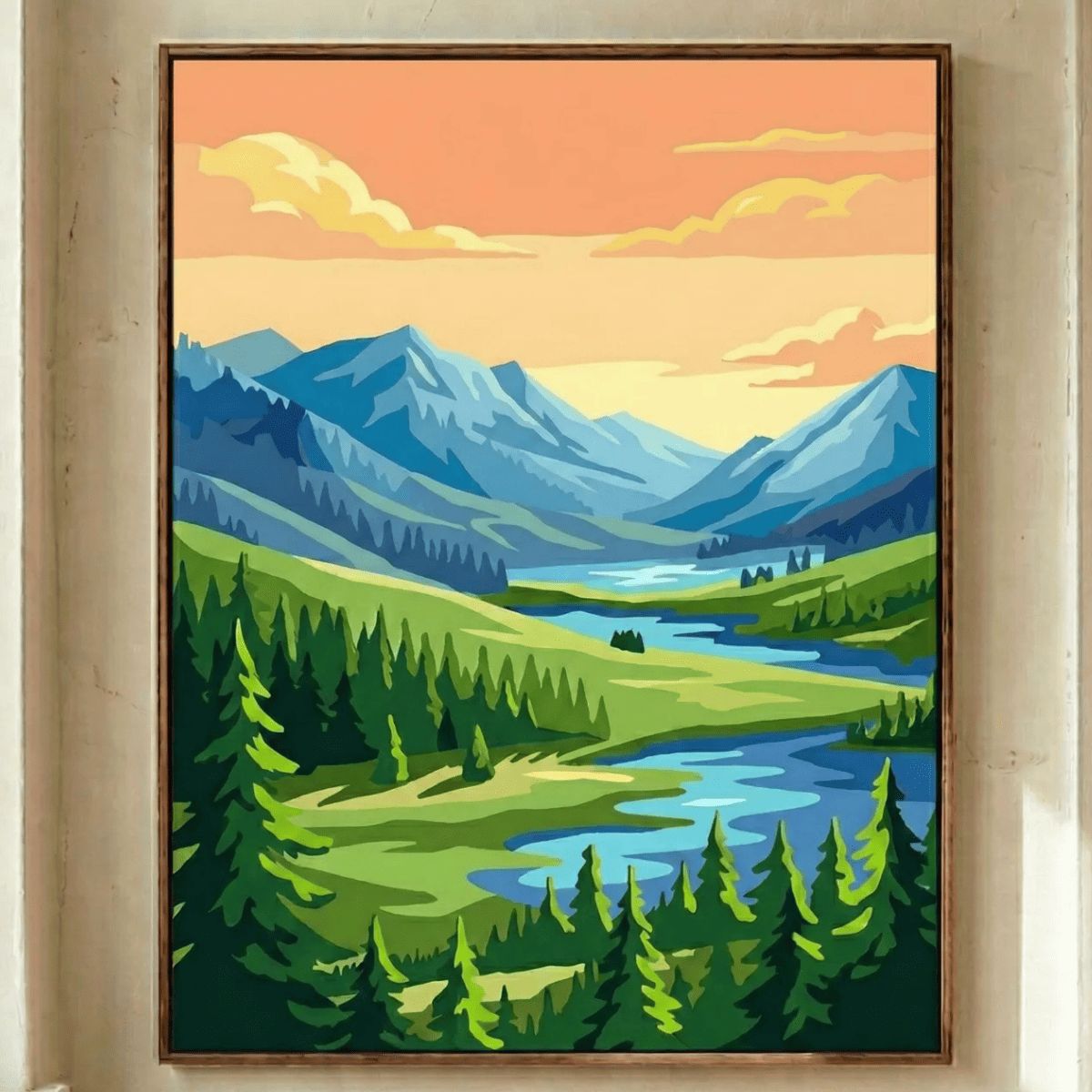 GENERICO - Pintura Por Números 40x50 Pradera en las Montañas