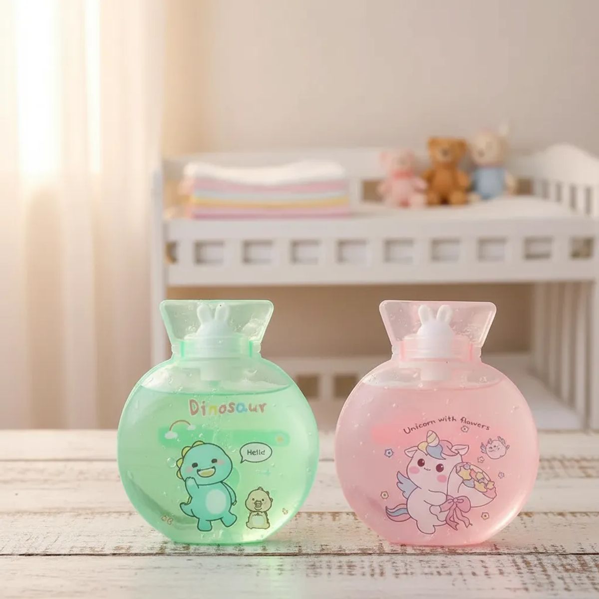 GENERICO - Set 2 Guatero de Mano Mini Circular Infantil Kawaii 300ml