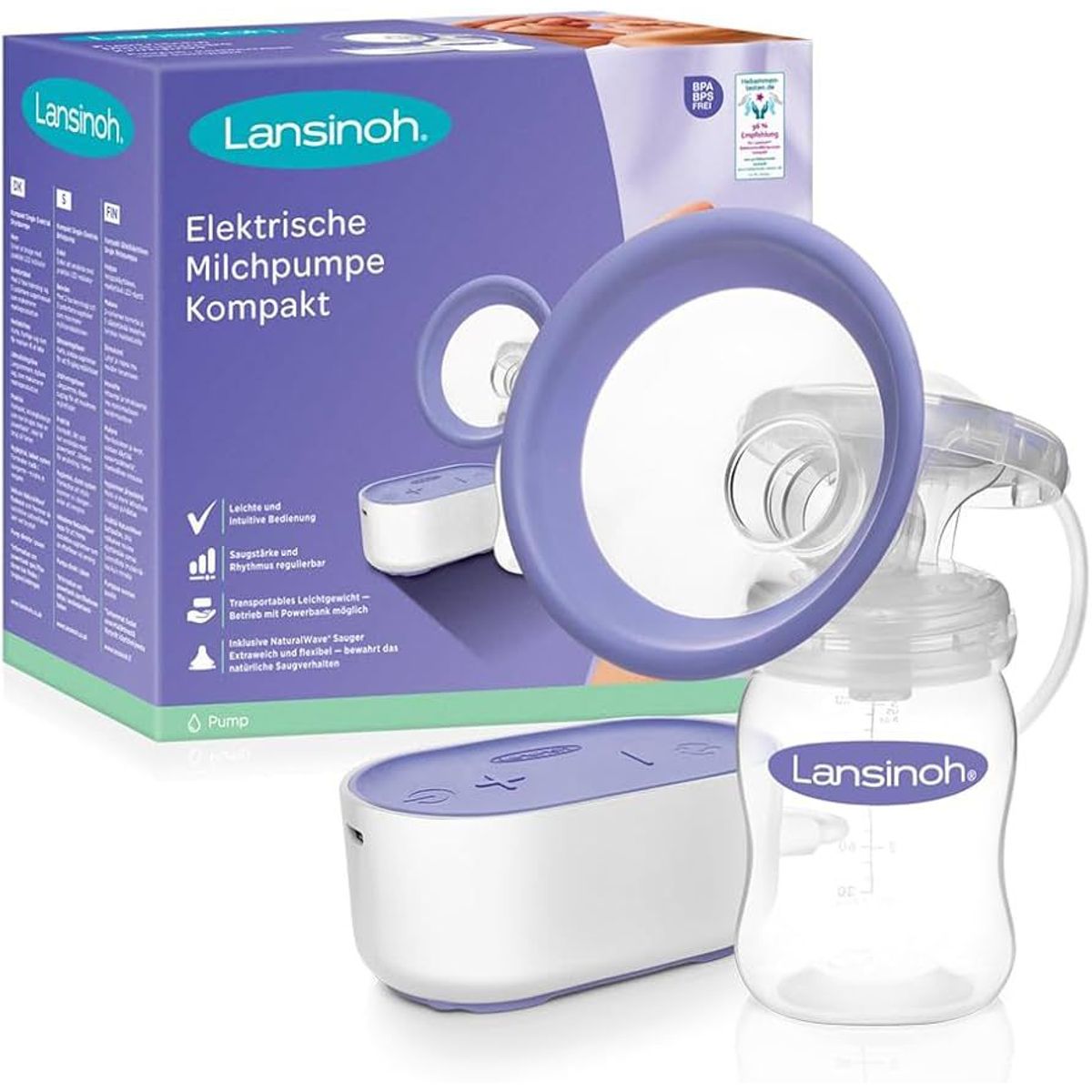 LANSINOH - Extractor De Leche Eléctrico Compact Single Lansinoh