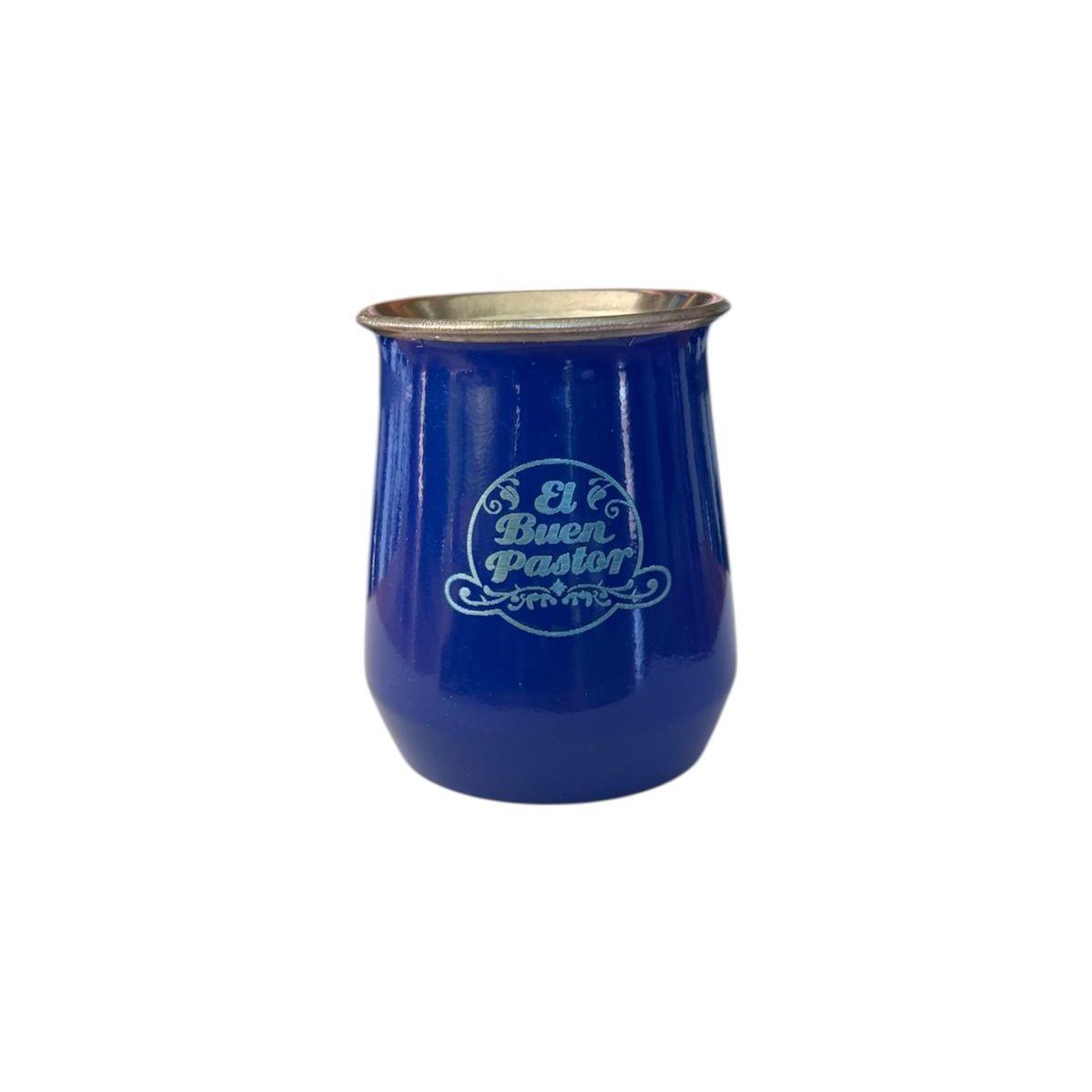 EL BUEN PASTOR - Mate Acero Inoxidable Azul con Bombilla El Buen Pastor