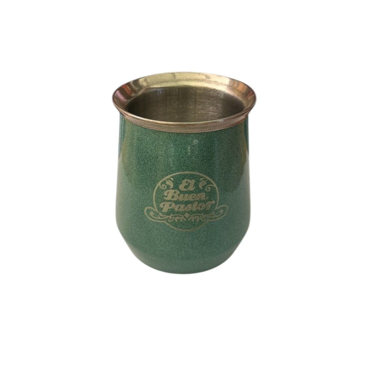 EL BUEN PASTOR - Mate Acero Inoxidable Verde con Bombilla El Buen Pastor