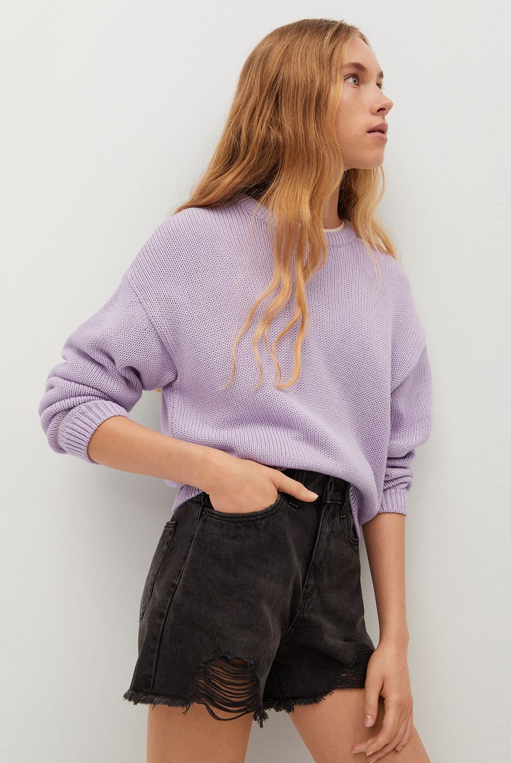 MANGO TEEN - Short Denim Rotos Decorativos