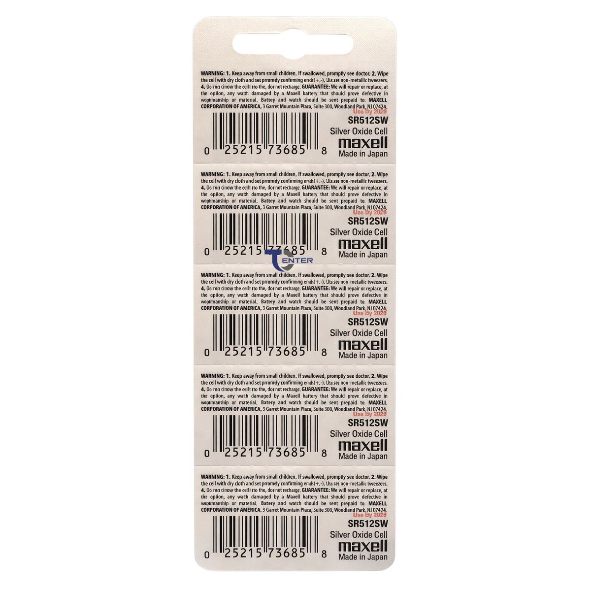 MAXELL - Pack 5 Pilas SR512SW (335) 1.55v Maxell Tipo Botón Holograma