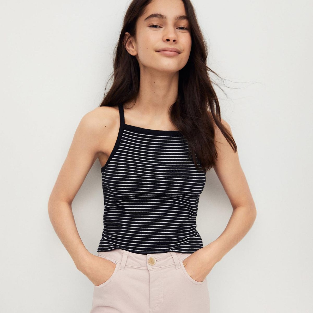 MANGO TEEN - Top Canalé Algodón