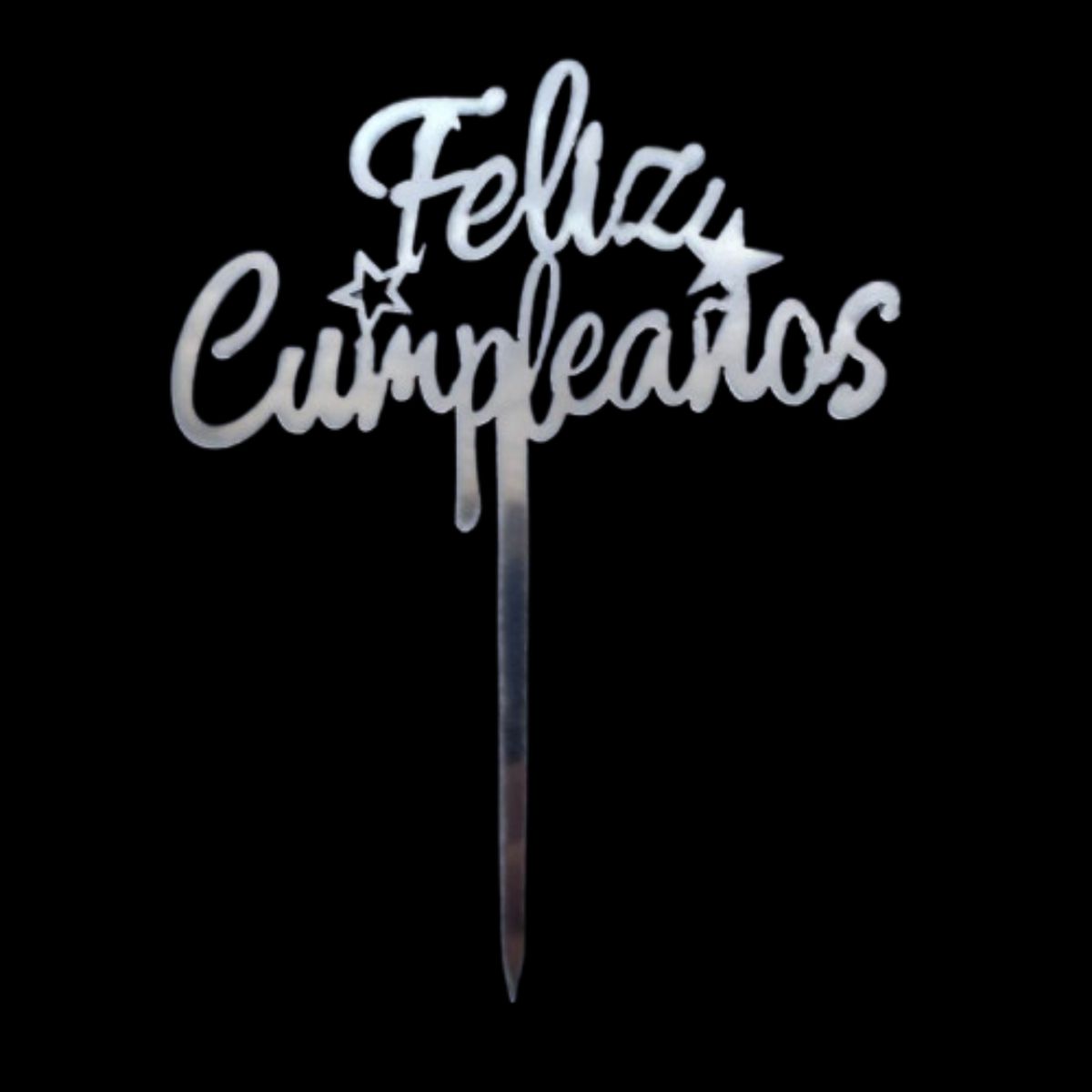 GENERICO - Topper Feliz Cumpleaños 6 Plateado