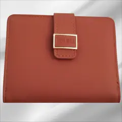 GENERICO - Billetera Mujer Marrón con Broche y Monedero Cafuné Studio