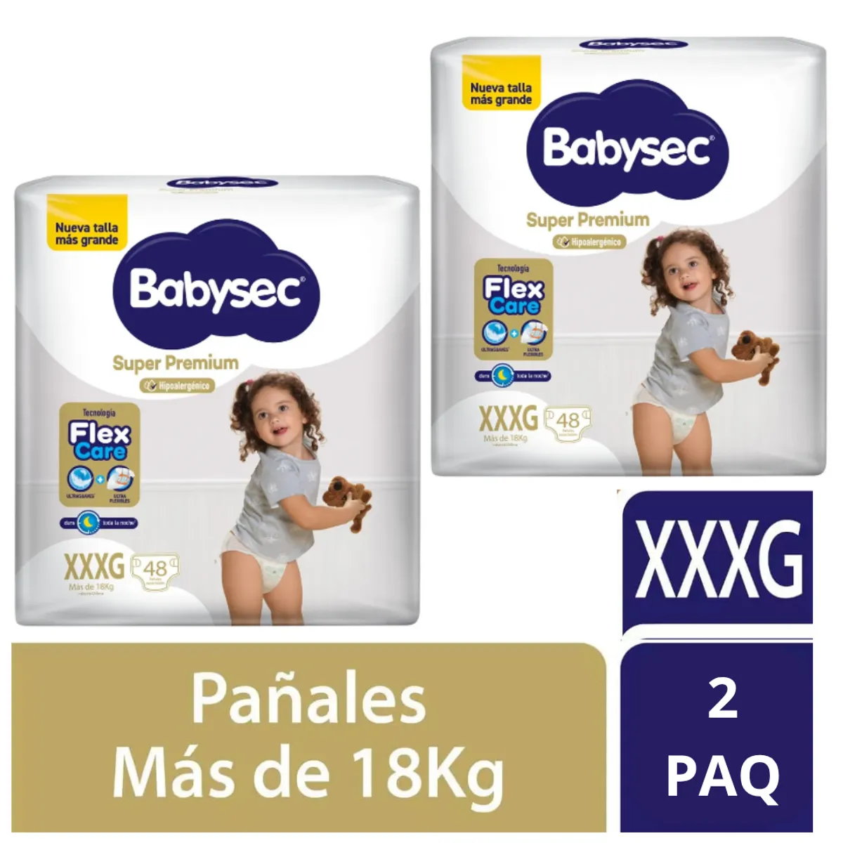 BABYSEC - 2 Maletas Pañales De Bebé Babysec Super Premium Xxxg 48 Un