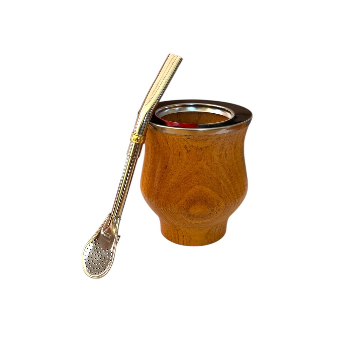 EL BUEN PASTOR - Mate Camionero de Madera Algarrobo mas Bombilla El Buen Pastor