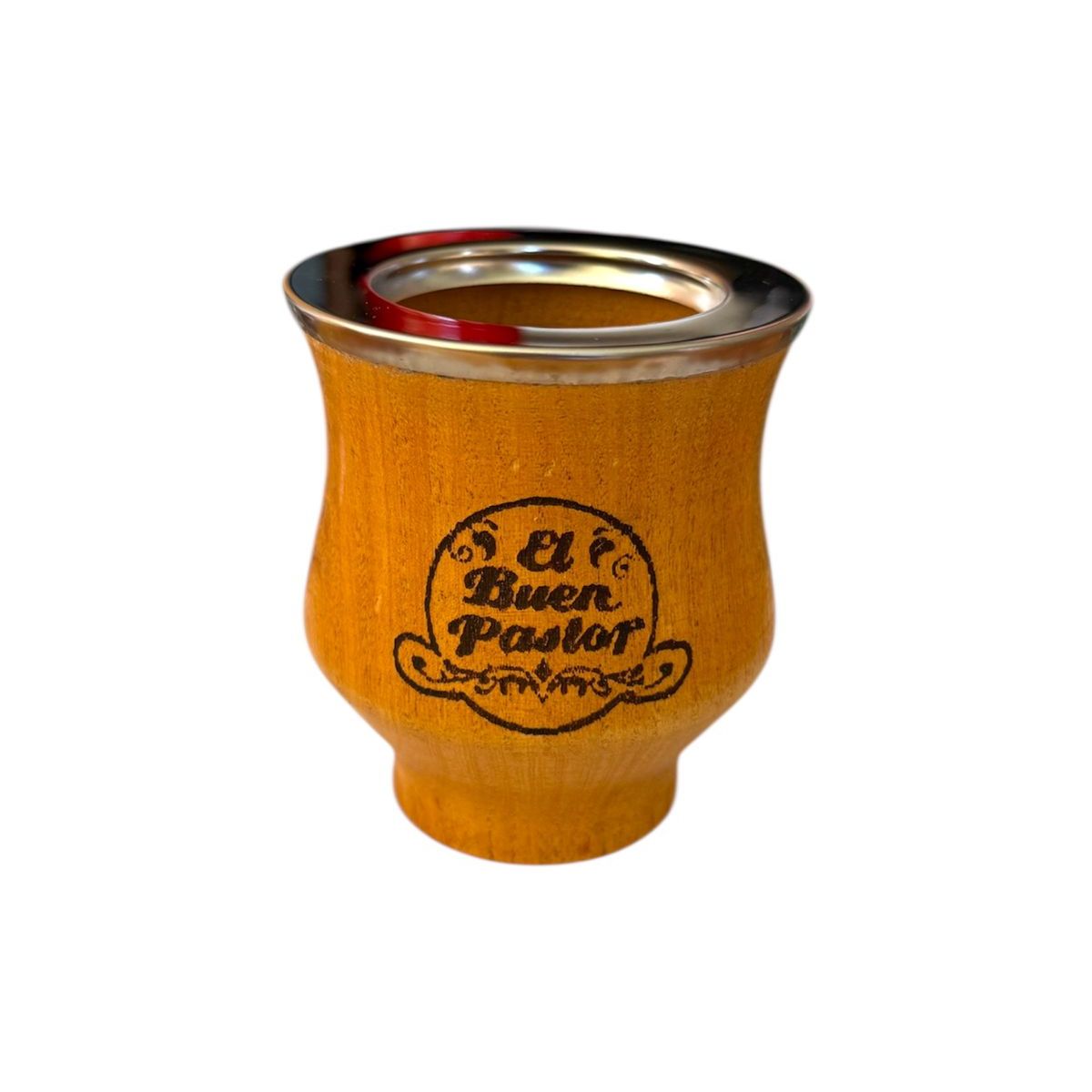 EL BUEN PASTOR - Mate Camionero de Madera Algarrobo mas Bombilla El Buen Pastor