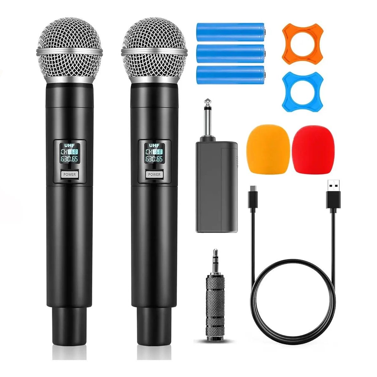 GENERICO - Microfono Dinámico Inalambrico Profesional Karaoke Kit 2pcs BELUG