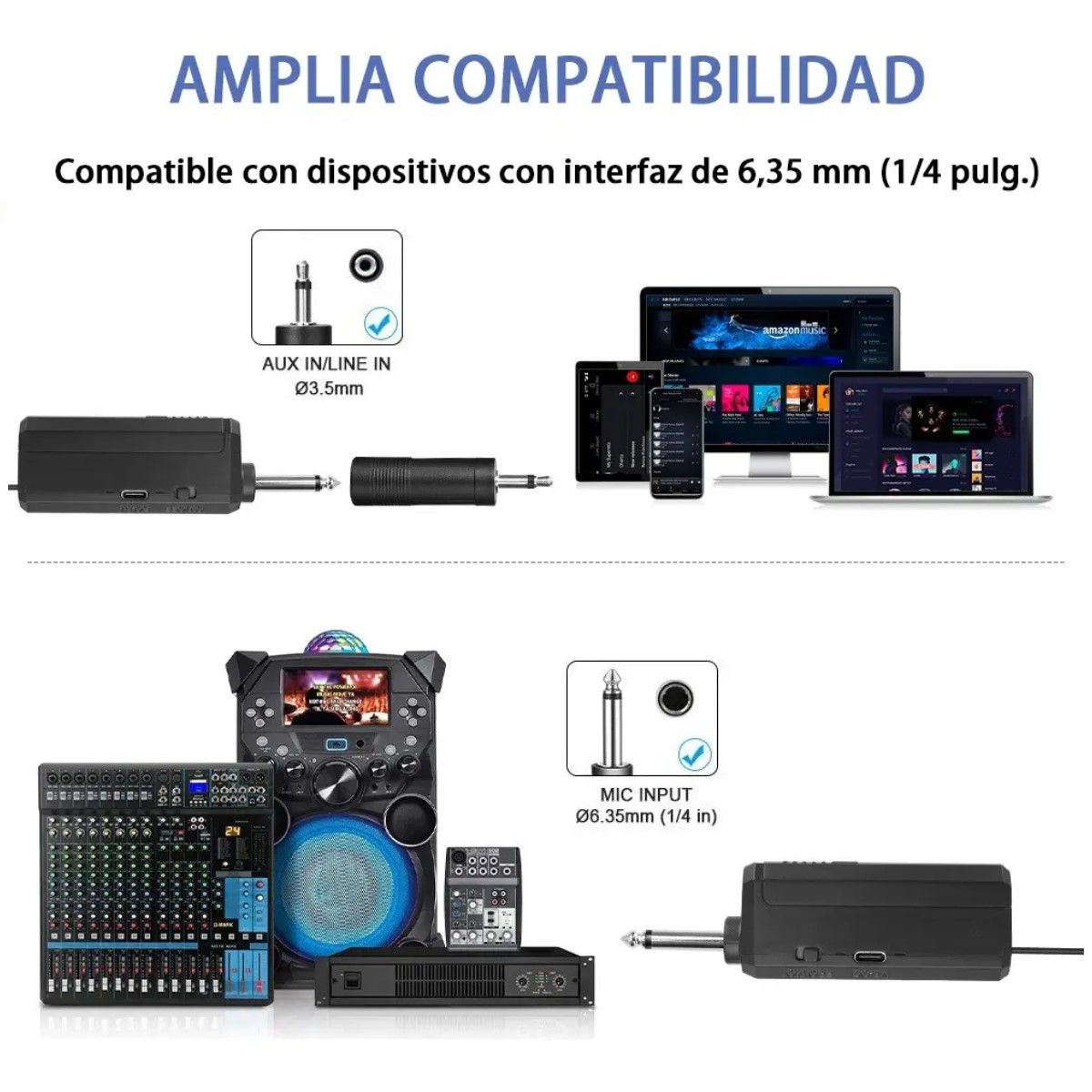GENERICO - Microfono Dinámico Inalambrico Profesional Karaoke Kit 2pcs BELUG