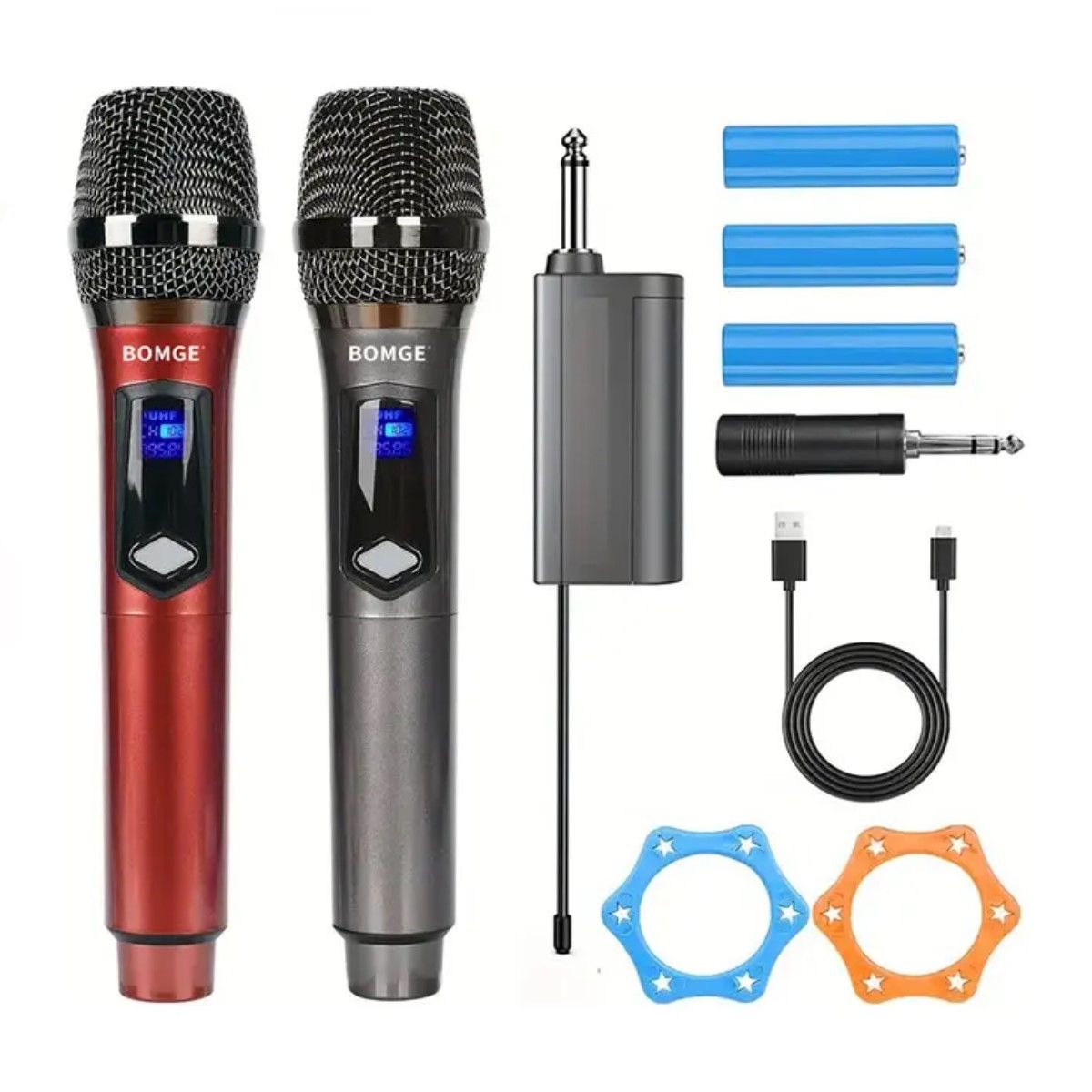 GENERICO - 2 Micrófono Inalámbrico Profesional De Karaoke Con Receptor Color Girs+red BELUG