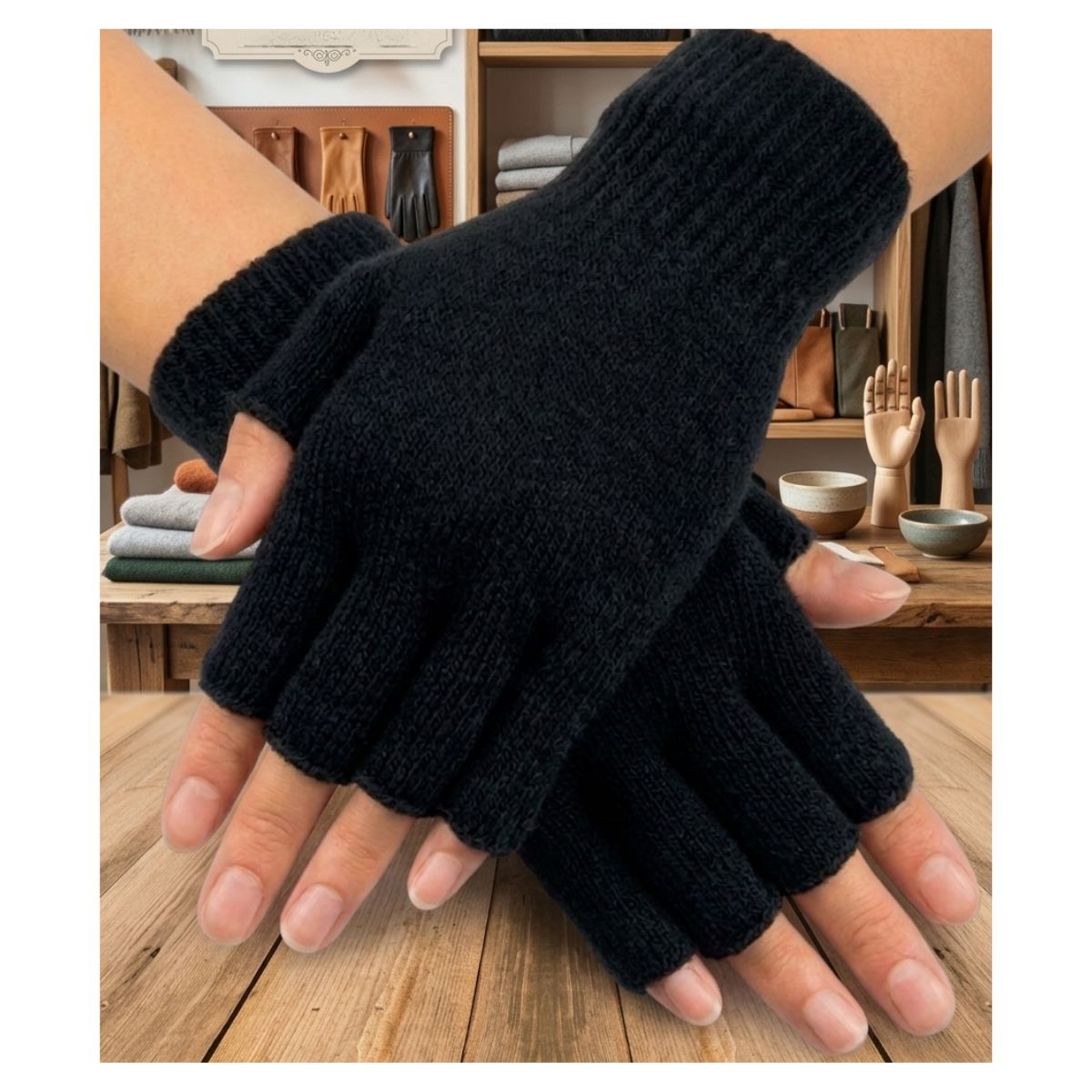 EKOL TACTICA MILITAR - Guantes de Lana sin Dedos Guantes de Invierno Térmicos y Transpirables