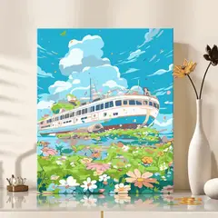 GENERICO - Pintura Por Números 40x30 Crucero entre Flores