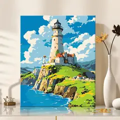GENERICO - Pintura Por Números 40x30 Faro Estilo Ghibli