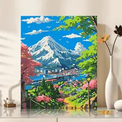 GENERICO - Pintura Por Números 40x30 Paisaje Volcan
